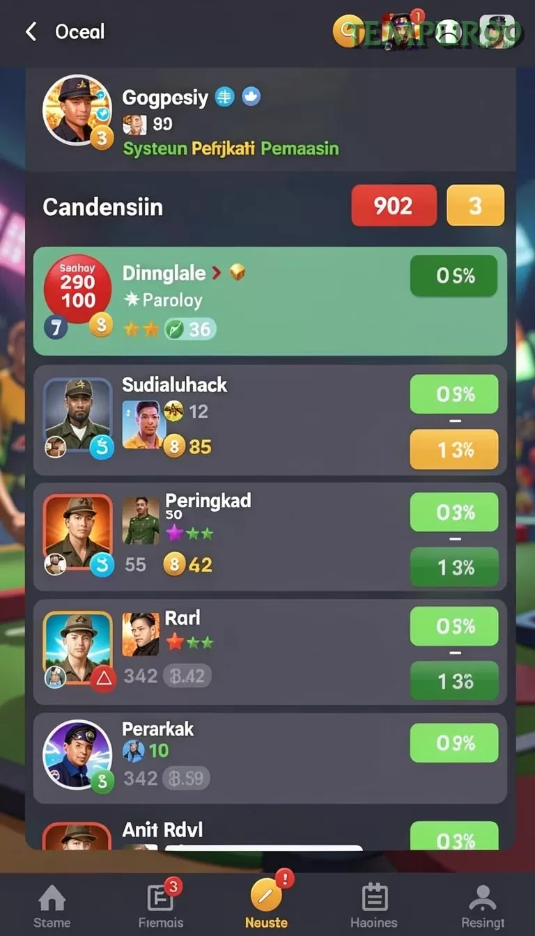 Cuplikan layar KERISTOTO77 — aktivitas